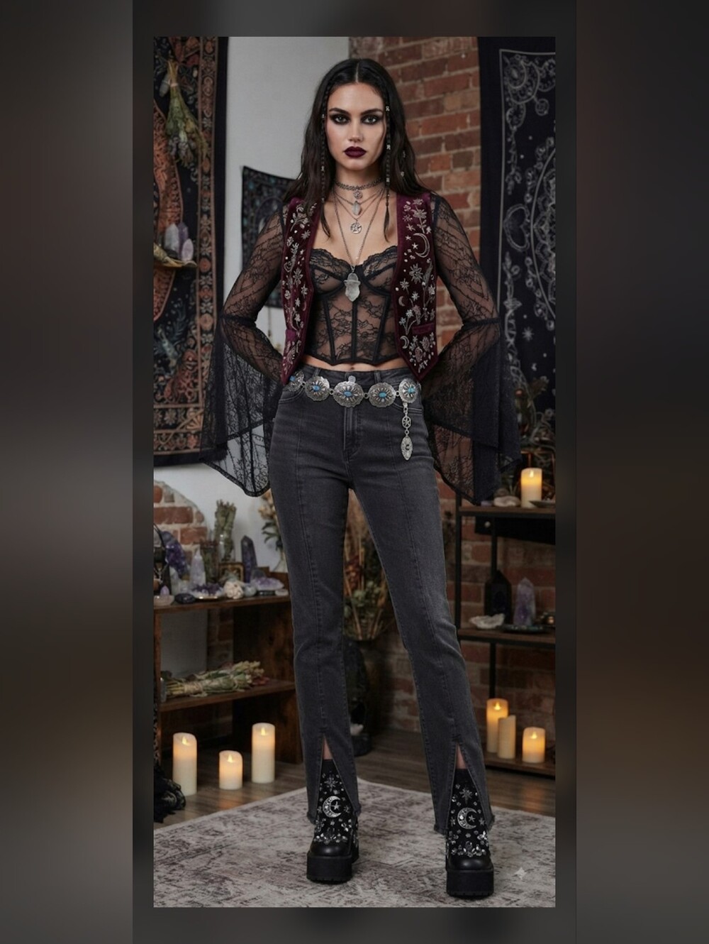 Abercrombie Fitch Curve Love, The Skinny High Rise Slit, Washed Black Size 27/4R